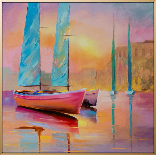 Veleros rosas al atardecer - by Erick Treviño