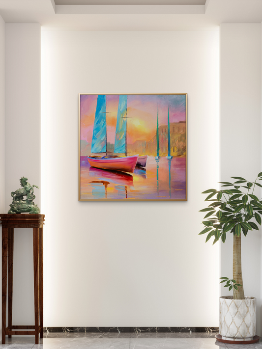 Veleros rosas al atardecer - by Erick Treviño